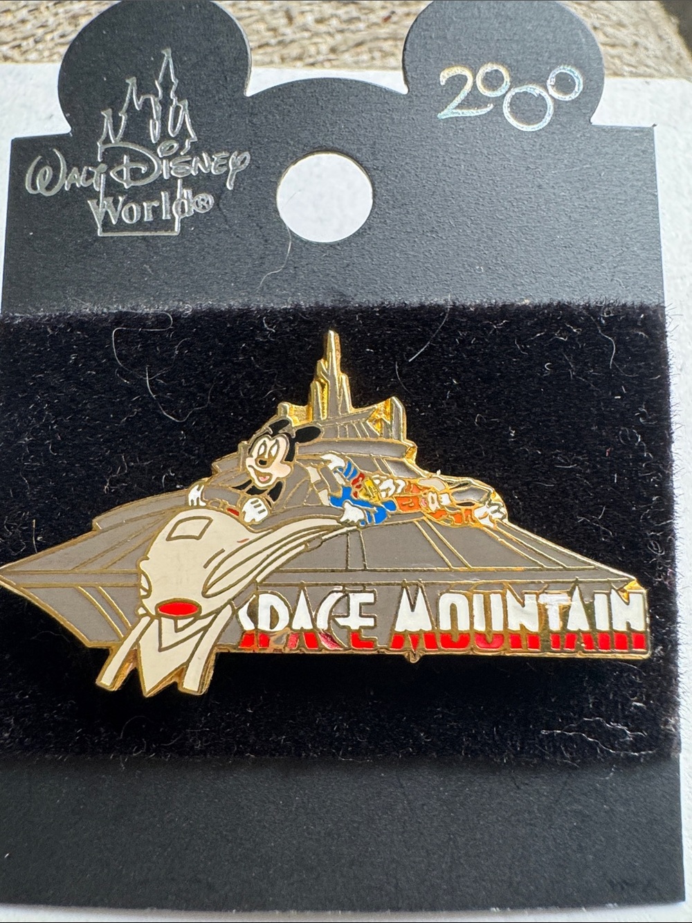 Walt Disney World Space Mountain pin Mickey Mouse, Donald Duck Goofy VTG 2002